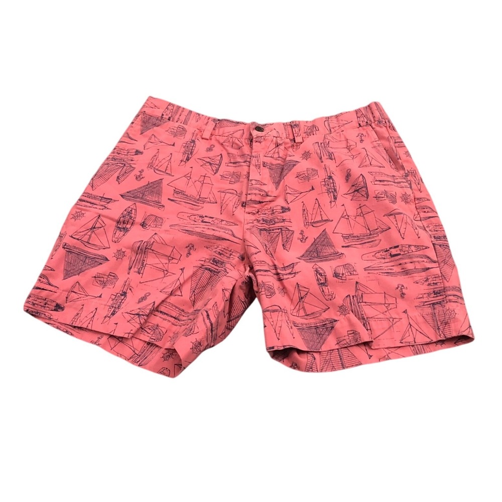 Polo Ralph Lauren Shorts Mens 34 Pink Nautical Sailboat Print Chino Cotton